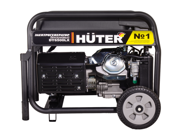Портативный бензогенератор Huter DY6500LX с колесами